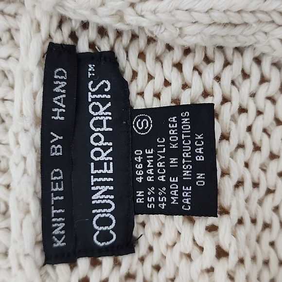 VNTG Counterparts Knitted by Hand Brown Mockneck Sweater Size S - Picture 10 of 11